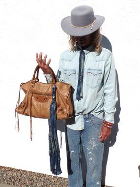 Hand Crafted Denim Textile Swag